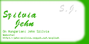 szilvia jehn business card